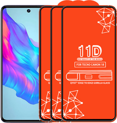 Qyist Edge To Edge Tempered Glass for Tecno Camon 18(Pack of 3)