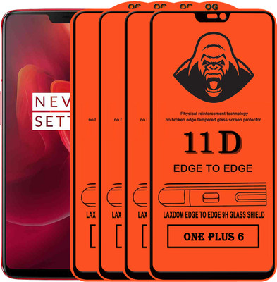 Laxdom Edge To Edge Tempered Glass for OnePlus 6(Pack of 4)