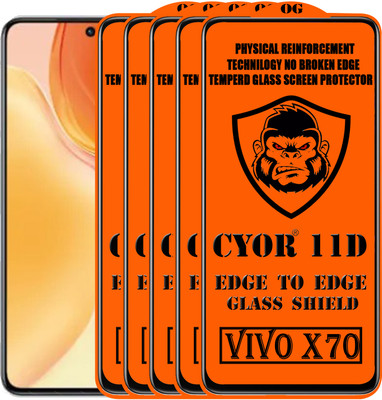 CYOR Edge To Edge Tempered Glass for VIVO X70(Pack of 5)