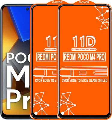 CYOR Edge To Edge Tempered Glass for REDMI POCO M4 PRO(Pack of 2)