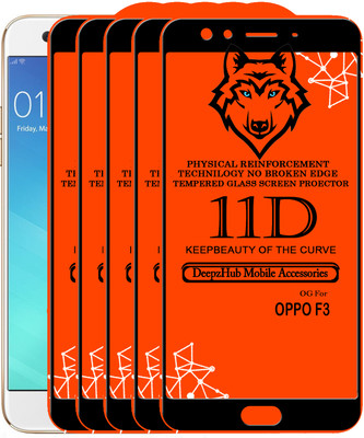 DeepzHub Edge To Edge Tempered Glass for Oppo F3(Pack of 5)