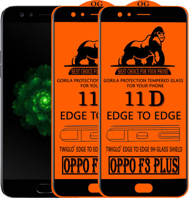 11D Edge To Edge Tempered Glass for OPPO F3 PLUS(Pack of 2)