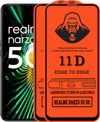 Laxdom Edge To Edge Tempered Glass for REALME NARZO 50 5G(Pack of 2)