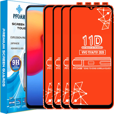 PFOAM Edge To Edge Tempered Glass for VIVO Y51 2020(Pack of 4)