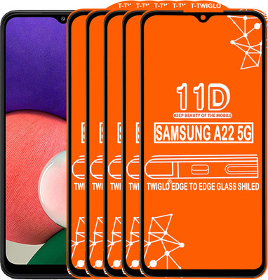 TWIGLO Edge To Edge Tempered Glass for SAMSUNG A22 5G(Pack of 5)