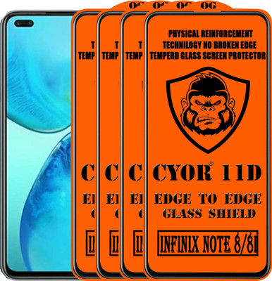 CYOR Edge To Edge Tempered Glass for INFINIX NOTE 8I(Pack of 4)
