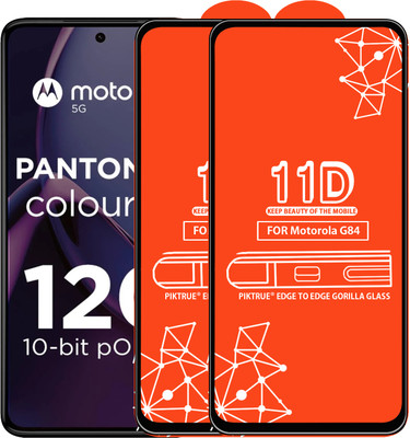 PikTrue Edge To Edge Tempered Glass for Motorola G84(Pack of 2)