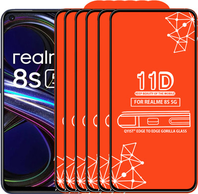 Qyist Edge To Edge Tempered Glass for Realme 8S 5G(Pack of 6)