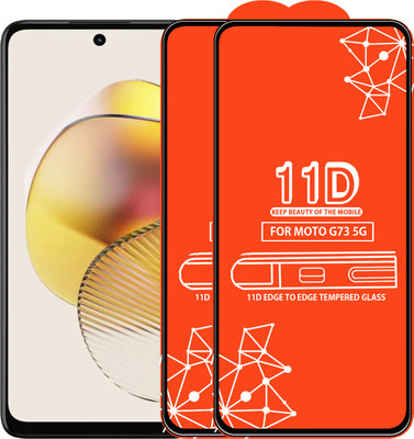 Qyist Edge To Edge Tempered Glass for Moto G73 5G(Pack of 2)