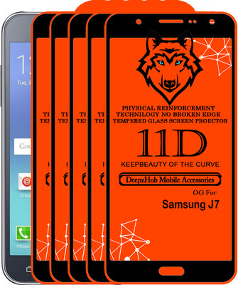DeepzHub Edge To Edge Tempered Glass for Samsung Galaxy J7(Pack of 5)
