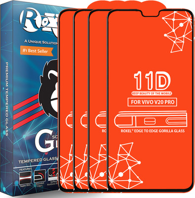 Roxel Edge To Edge Tempered Glass for Vivo V20 Pro(Pack of 4)