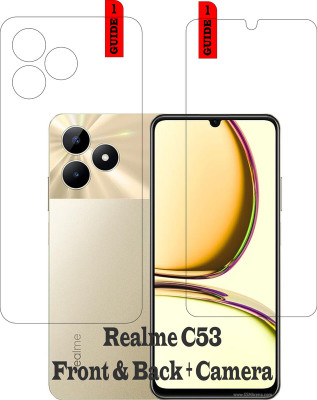 RapTag Front and Back Tempered Glass for Realme C53 [Bubble Proof] [Transparent] [Anti Scratch].91.281(Pack of 2)