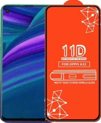 BRIGHTRON Edge To Edge Tempered Glass for Oppo A32(Pack of 1)