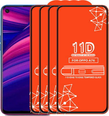 Qyist Edge To Edge Tempered Glass for Oppo A76(Pack of 4)