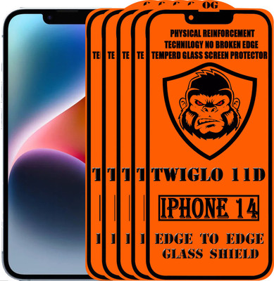 TWIGLO Edge To Edge Tempered Glass for IPHONE 14(Pack of 5)