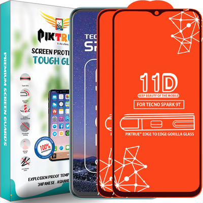 PikTrue Edge To Edge Tempered Glass for Tecno Spark 9T(Pack of 2)
