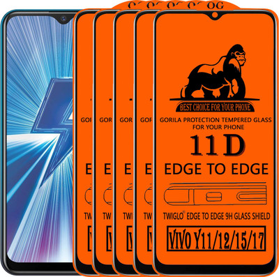 TWIGLO Edge To Edge Tempered Glass for VIVO Y12(Pack of 5)