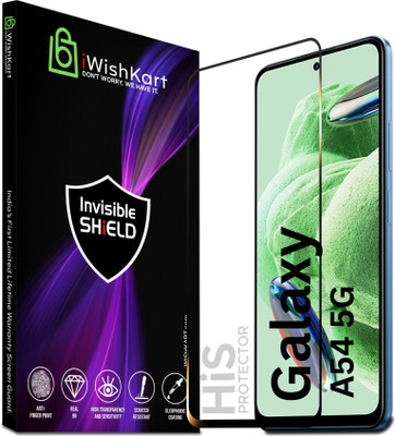 iWishKart Tempered Glass Guard for SAMSUNG Galaxy A54 5G, SAMSUNG A54, SAMSUNG A 54 5G, Premium Military grade Edge to Edge Premium gorilla temper black glass screenguard with Self Installation Guide - Wet & Dry wipes, Dust Absorber [With Warranty] mobile ka gilas cover(Pack of 1)