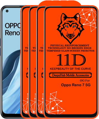 DeepzHub Edge To Edge Tempered Glass for OPPO Reno7 5G(Pack of 4)