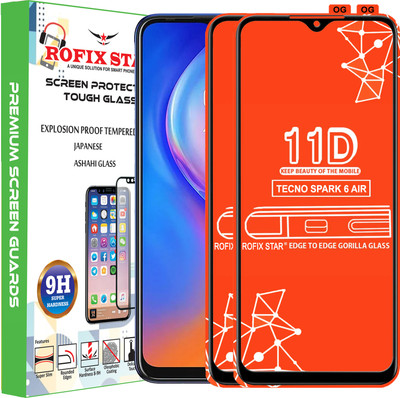 Rofix star Edge To Edge Tempered Glass for TECNO SPARK 6 AIR(Pack of 2)