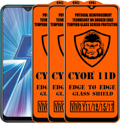 CYOR Edge To Edge Tempered Glass for VIVO Y12(Pack of 3)