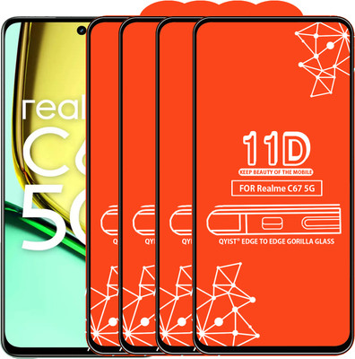 Qyist Edge To Edge Tempered Glass for Realme C67 5G(Pack of 4)