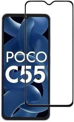VISHRN CASES Edge To Edge Tempered Glass for POCO C55(Pack of 1)