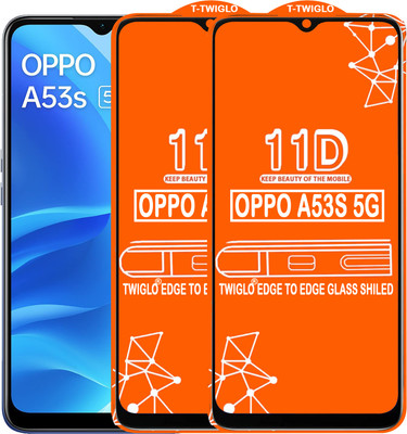 TWIGLO Edge To Edge Tempered Glass for OPPO A53S 5G(Pack of 2)