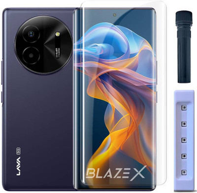 KadWaniya Edge To Edge Tempered Glass for Lava Blaze X 5G UV Tempered Glass, 3D tempered Glass, Best Quality Tempered Glass, High Quality UV Tempered glass(Pack of 1)