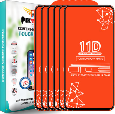 PikTrue Edge To Edge Tempered Glass for Tecno Pova Neo 5G(Pack of 6)