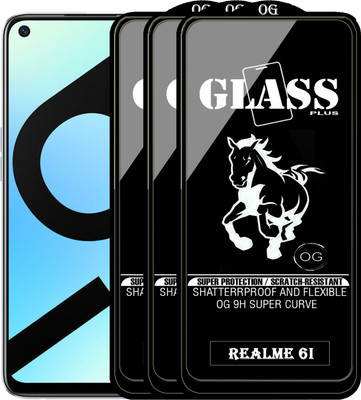PFOAM Edge To Edge Tempered Glass for REALME 6I(Pack of 3)