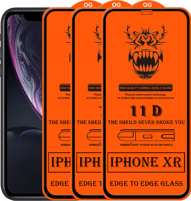 Forego Edge To Edge Tempered Glass for Apple iPhone XR(Pack of 3)