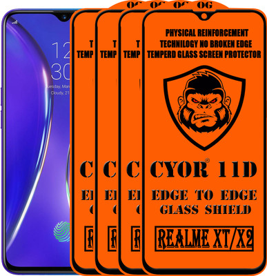 CYOR Edge To Edge Tempered Glass for Realme XT(Pack of 4)