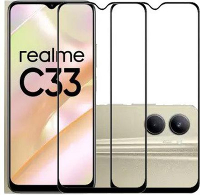 AARERED Edge To Edge Tempered Glass for Realme C33, realme C33(Pack of 2)