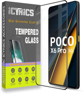 ICYNICS Edge To Edge Tempered Glass for Poco X6 Pro 5G, Anti-Fingerprint, Waterproof, Oil-resistant, Bubble-Free, Anti-Static, Scratch Resistant Full Coverage with Wooden box to ensure safety(Pack of 1)