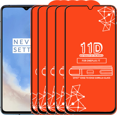 Qyist Edge To Edge Tempered Glass for Oneplus 7T(Pack of 5)