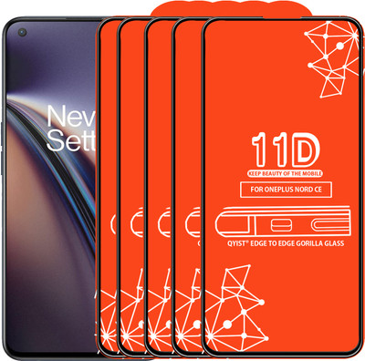 Qyist Edge To Edge Tempered Glass for Oneplus Nord Ce 5G(Pack of 5)