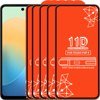 Qyist Edge To Edge Tempered Glass for Tecno Pop 8(Pack of 5)