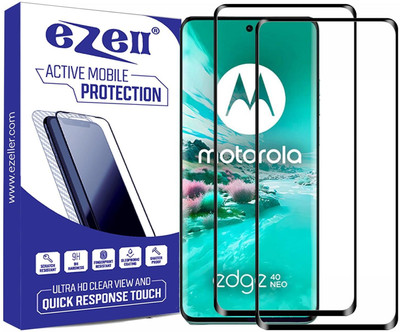 eZell Edge To Edge Tempered Glass for Motorola Edge 40 Neo(Pack of 2)