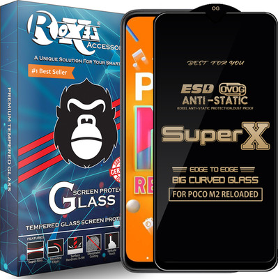 Roxel Edge To Edge Tempered Glass for POCO M2 RELOADED(Pack of 1)
