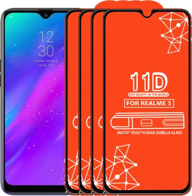 MGito Edge To Edge Tempered Glass for Realme 3(Pack of 4)