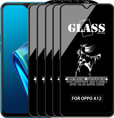 Qyist Edge To Edge Tempered Glass for OPPO A12(Pack of 5)
