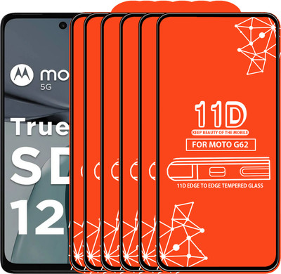 Qyist Edge To Edge Tempered Glass for Moto G62(Pack of 6)