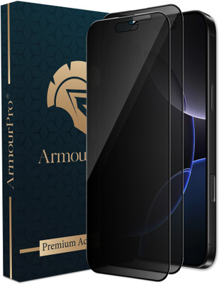 ArmourPro Edge To Edge Tempered Glass for iPhone 16, Apple iPhone 16, Privacy Anti Spy Glass(Pack of 2)