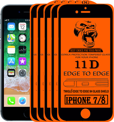 TWIGLO Edge To Edge Tempered Glass for Apple iPhone 8(Pack of 5)