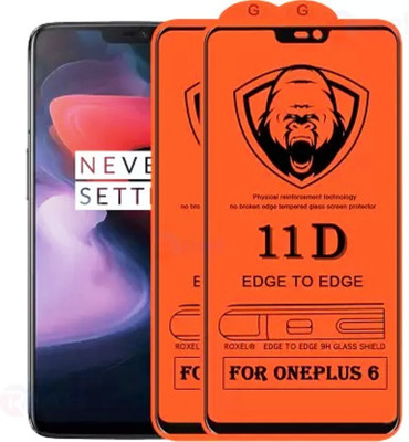 HIE POWER Edge To Edge Tempered Glass for OnePlus 6 -- | Bubble Free Installation |(Pack of 2)