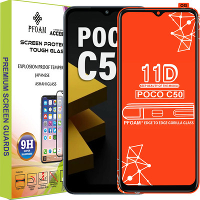 PFOAM Edge To Edge Tempered Glass for POCO C50(Pack of 1)