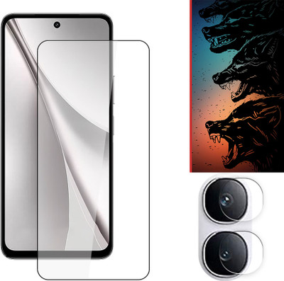 ARBAN Edge To Edge Tempered Glass for vivo Y31 Pro 5G Tempered Screen Protector | Anti-Scratch | Edge to Edge Full Coverage | 9H Hardness ( 1 FRONT SCREEN GUARD + 1 CAMERA LENS PROTECTOR + 1 FREE BACK EMBOSSED SKIN026 )(Pack of 1)