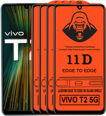 Laxdom Edge To Edge Tempered Glass for VIVO T2 5G(Pack of 4)