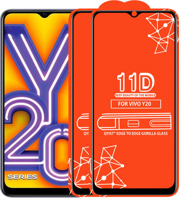 Qyist Edge To Edge Tempered Glass for Vivo Y20A(Pack of 2)